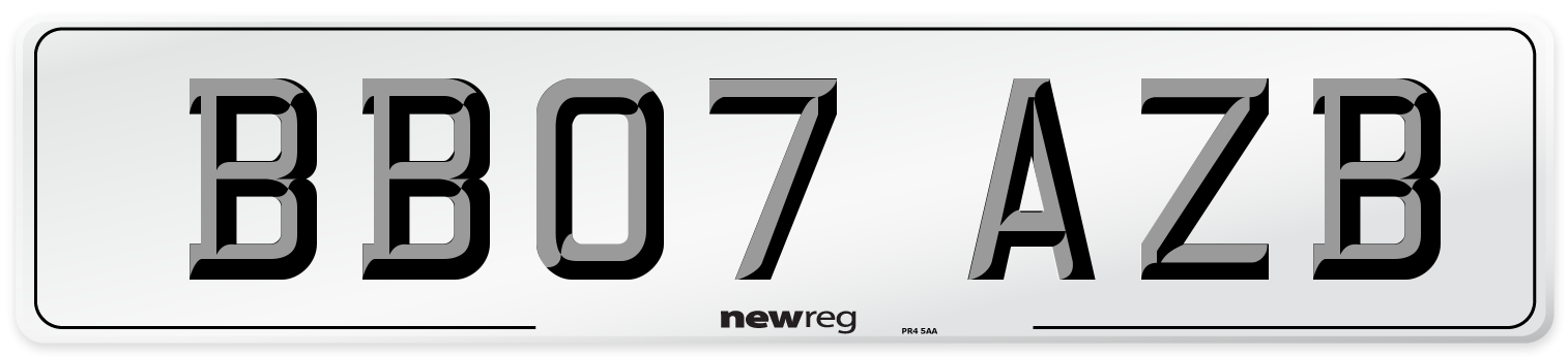 BB07 AZB Number Plate from New Reg